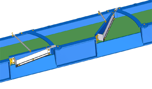 Convoyeur à trappes pour les noix